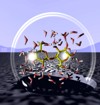 Water molecules of the solvation shell within 4 Angstr&Ouml;m of the lactose molecule
